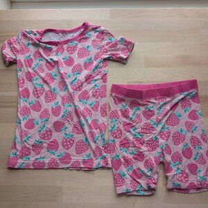 Little Sleepies Pajamas 2 Piece Short Set - 4T Sweet Strawberries
